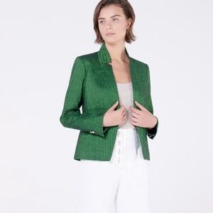 Veronica Beard Farley green linen blazer 4